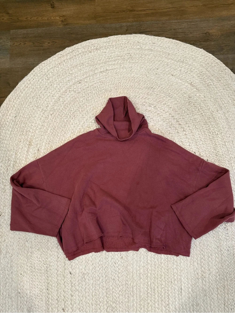 American Eagle Mauve Cropped Hoodie